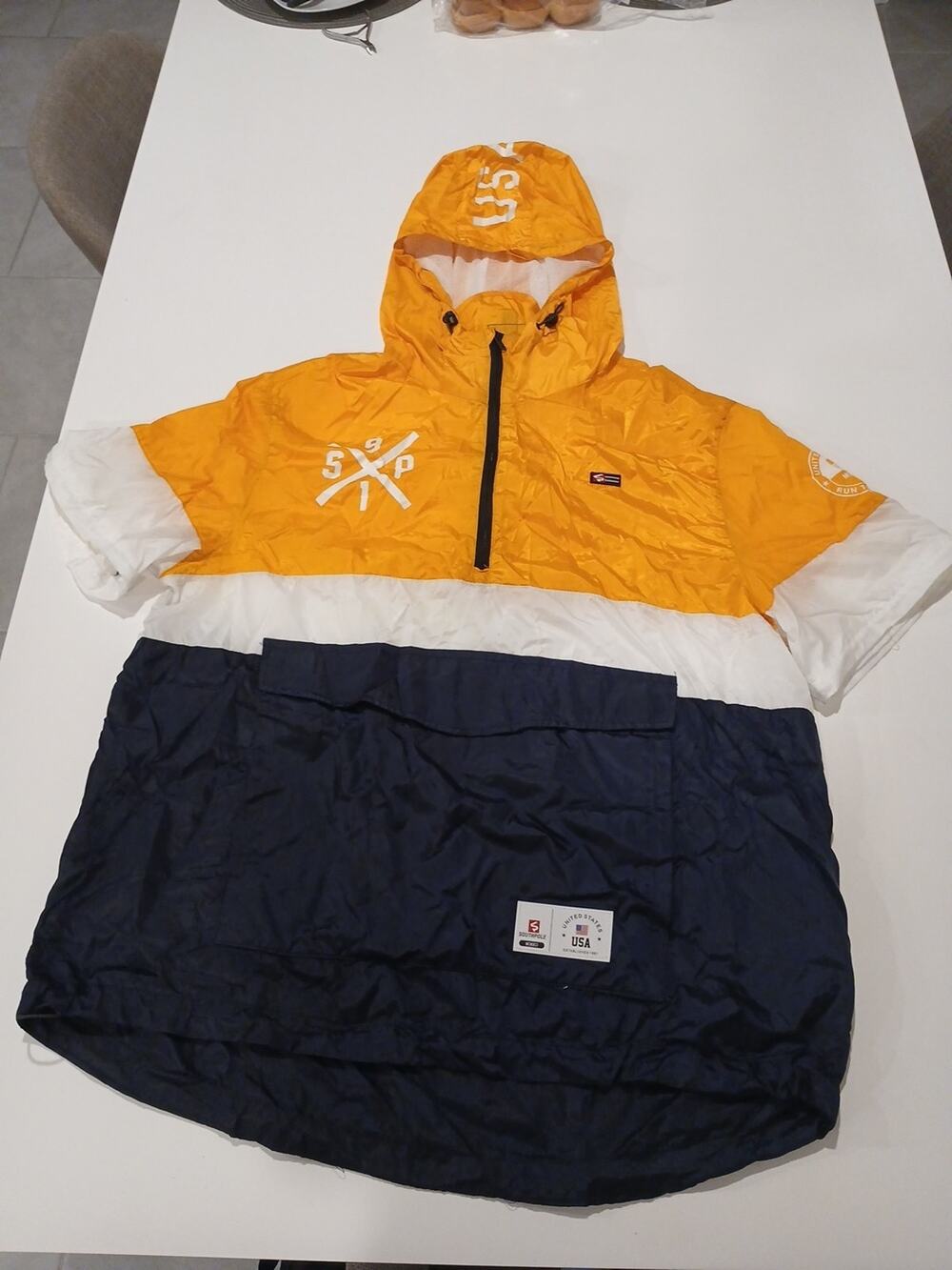 Southpole 1/4 Zip Windbreaker Jacket Men XXL Pouch USA RUN THE BLOCK MCMXCI VTG